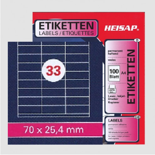 Selbstklebe-Etiketten – 70 x 25.4 mm