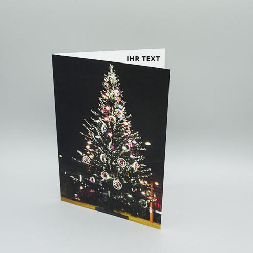 Weihnachtskarten "Weihnachtsbaum beleuchtet" mit passenden Couverts