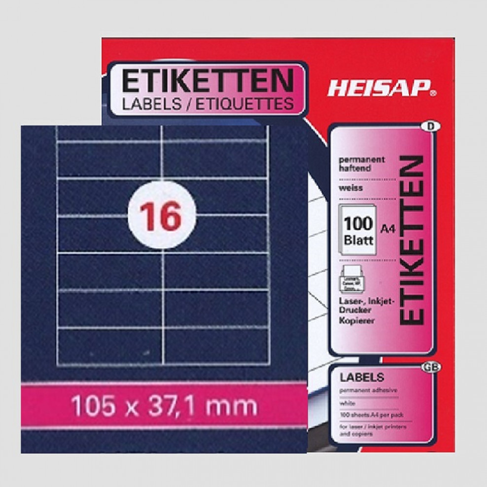 105 x 42 mm 1.000 vellen per doos 14 per vel 105 x 42 mm 1.000 vellen per doos 14 per vel