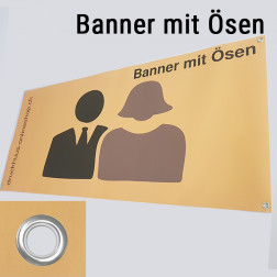 Banner mit Ösen 130 x 45cm