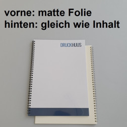 Broschüre Wiro-Bindung - mit Folie matt 0,8 mm, Rückkarton im gleichen Material wie der Inhalt (in stabiler Qualität)