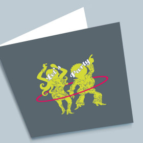 Druckhuus Einladungskarte Party Dance 140x140mm Gefaltet